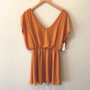 BB Dakota mustard orange flowy fall dress